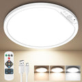 10000mAh Rechargeable Motion Sensor Ceiling Light with Remote, Battery Operated Closet Light No Wiring, Magnetic Wireless LED Ceiling Lights, 3 Color Overhead Lamp for Shower Office Pantry Hallway