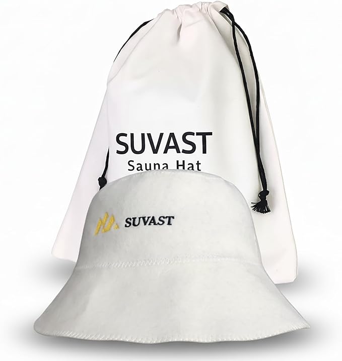 100% Wool Sauna Hat, Natural Felt Heat-Resistant Cap for Steam Room & Spa,