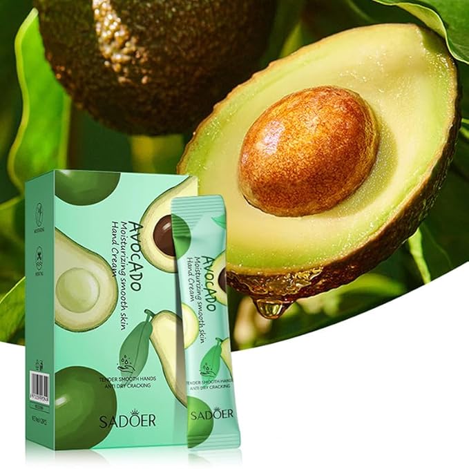 Disposable Avocado Hand Cream for Dry Cracked Hands,Travel Size Mini Hand Lotion - Easy to Carry Moisturizing Mini Hand Cream with Natural Avocado Fragrance, Christmas Gifts for Women (20 Packs,4ml)