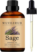 Sage Essential Oils, 120ML Pure and Natural Essential Oil for Aromatherapy Diffuser - Sage /4 Fl Oz
