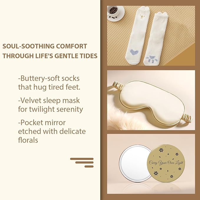 Gift Box for Mom & Women,Spa & Relaxation Set with 40“x60” Blanket,Pampering Presents for Birthday or Thank You from Daughter Son, Mother's Day/Birthday/Anniversary Present for women