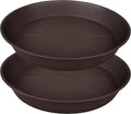 2 Pack of 20 22 inch Plant Saucer, 3.6" Depth Tray, Large Deep Heavy Duty Saucers for Pots, Garden Plastic Flower Plant Trays for Indoors Outdoor, Tray for Planter 19-23" (Brown)