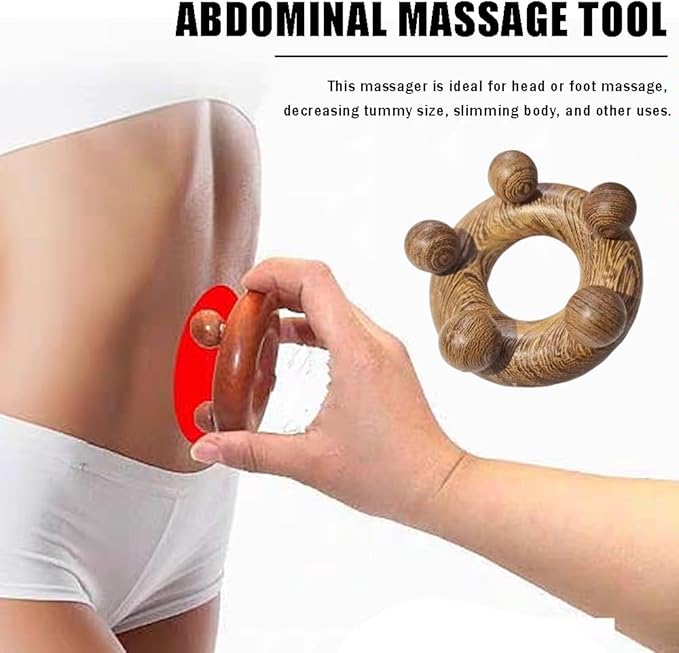 OULIGET Wood Therapy Abdominal Massage Tools,Lymphatic Drainage Massager, Body Sculpting Scraping Tools for Muscle Pain Relief, Anti Cellulite, Body Contouring and Shaping