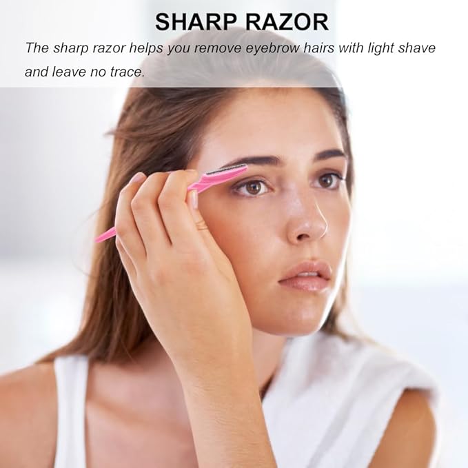 66 Eyebrow Razor and Face Razor for Women and Men, Eyebrow Hair Trimmer and Shaver with Protective Cover,Safe and Newbie Friendly