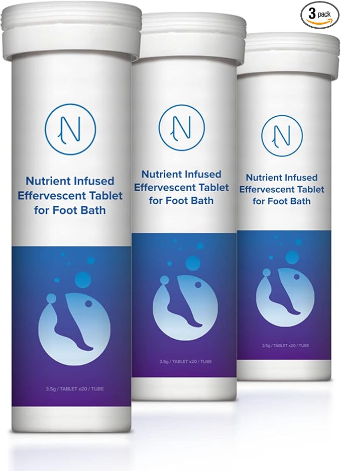 Diabetic Foot Soak Effervescent Tablets Foot Care by Nerve Spa, Anti-Swelling, Rehydrate The Foot, Foot Care Nutrients – 96 Tablets (3 Tubes)