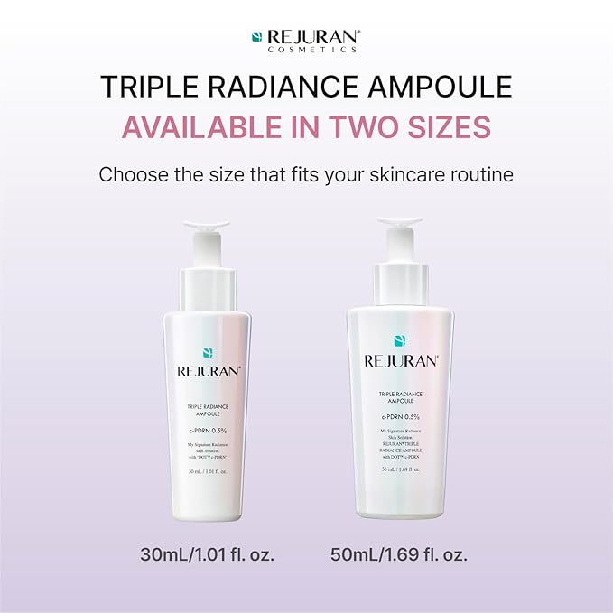REJURAN® Triple Radiance Ampoule 50ml – DOT™ c-PDRN 0.5% Serum for Tone, Texture & Glow – Niacinamide & Licorice Extract for Even-Looking Skin