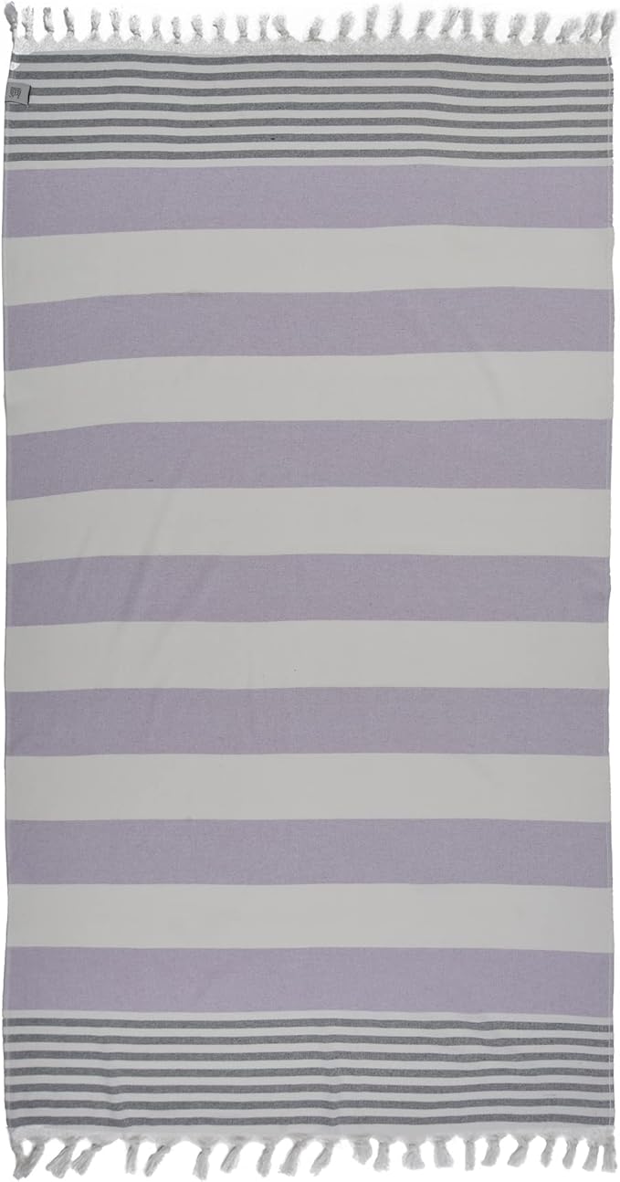 Beach Towel | Cotton Beach Towels, Easy to Carry, Sand Free, Highly Absorbent, Quick Dry, Turkish Towels for Travel Camping Bath Sauna Beach Gym Fitness Pool Yoga SPA by Lahammam, Ephesus, Lilac