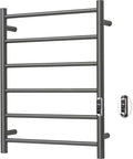 Heated Towel Racks for Bathroom, Wall Mounted Electric Towel Warmer Racks with Timer & Temperature Control, 6 Bar Stainless Steel Towel Heater for Bathroom, Gunmetal Grey, Plug-in