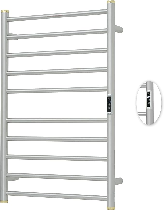 Electric Towel Warmer Rack,Heating Towel Warmer,Timer & Temperature Control,Wall-Mounted Plug-in for Bathroom,Brushed,Stainless Steel,10-Bar(31.5x20.08x4.41in)