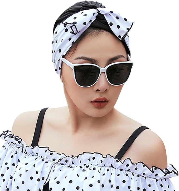 Women Swim Cap Long Short Hair Protection Pool Beach Swimming Cap Pleated Beanie Hat for Bathing Shower Surfing Spa