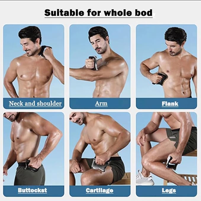 Gua Sha Massage Tool Fascia Knife Multifunctional Muscle Discomfort Relief Christmas Gift Electric Fascia Knife for Muscle Relaxation Scraper for Fascial Massager for the Whole Body (White)