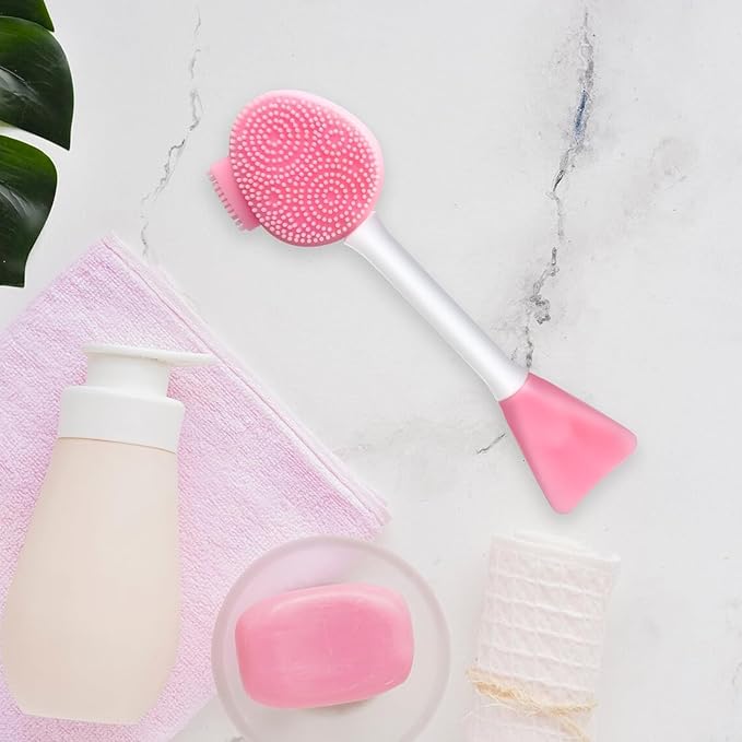 MUiiGOOD 2pcs Silicone Face Scrubber Round Pads Face Mask Brush Exfoliating Lip Cleansing Facial Cleansing/Wash Brush Exfoliator Blackhead Skin Care Tool Makeup Removes Dead & Dry Skin for Women Men