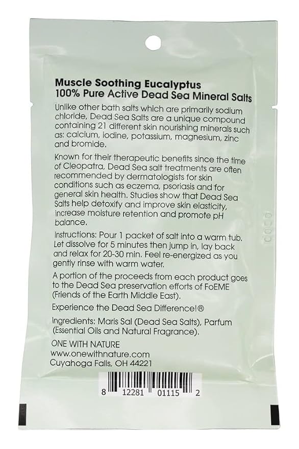 One With Nature Bath Salt Green Eucalyptus, 2.5 Ounce (Pack of 3)
