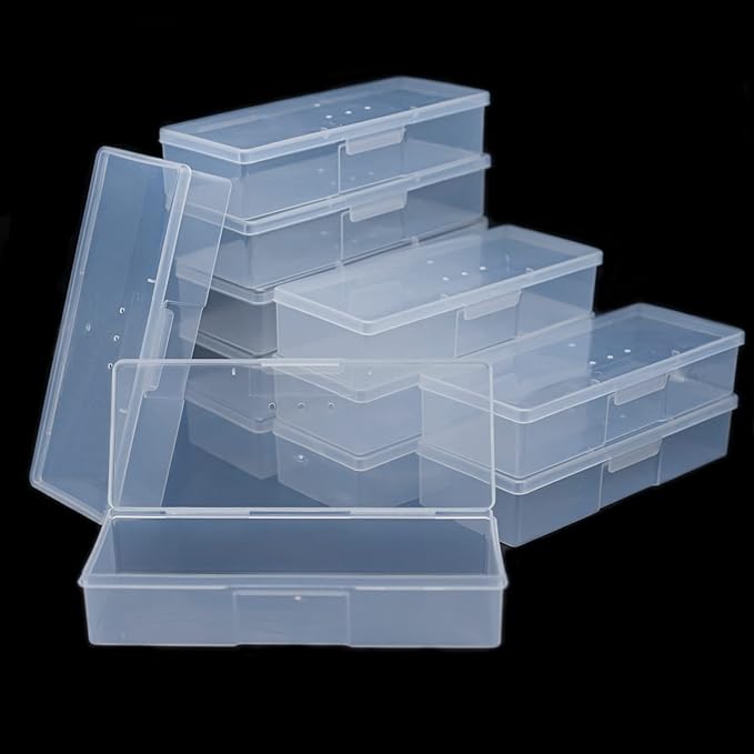 Lokyango Clear Manicure Tool Box, Personal Nail Box Storage Case for Organizing, Plastic Nail Tool Box for Manicure Pedicure Kit (12pcs)