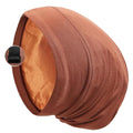 Satin Bonnet Silk Lined Sleep Cap- Adjustable Hair Cover for Women Men Frizzy Hair Night Cap Patients Care Caramel