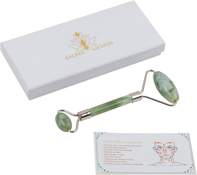 Sacred Weapon Jade Roller | Premium Face Roller Jade Massager | SPA Face Massage Tool | Face Massage Roller for Self-Treatment | Facelift Wrinkle Remover Skin Care Tools | Anti Aging Massage Roller
