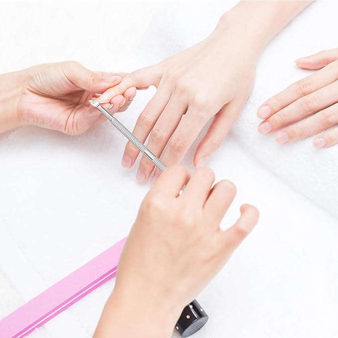 Cuticle Pusher Acetone/Gel/Nail Polish Remover Stainless Steel Professional 3pcs Set Cuticle Scraper Fingernails & Toenails Clean Manicure Tools Cuticle Care for Women&Girl,opove CP-3 (Silver)