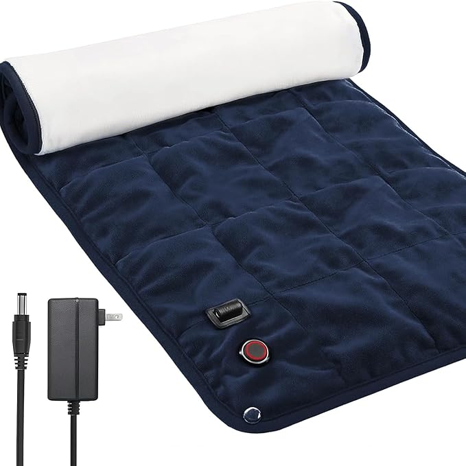 OKK Weighted Heating Pad, Heating Pad for Back Pain Relief, 33"x17" Extra Large Full Body Weighted Heated Pad for Cramps Neck Shoulder, 2lb, 3 Heat Settings, 3 Hours Auto Off Heat Pad