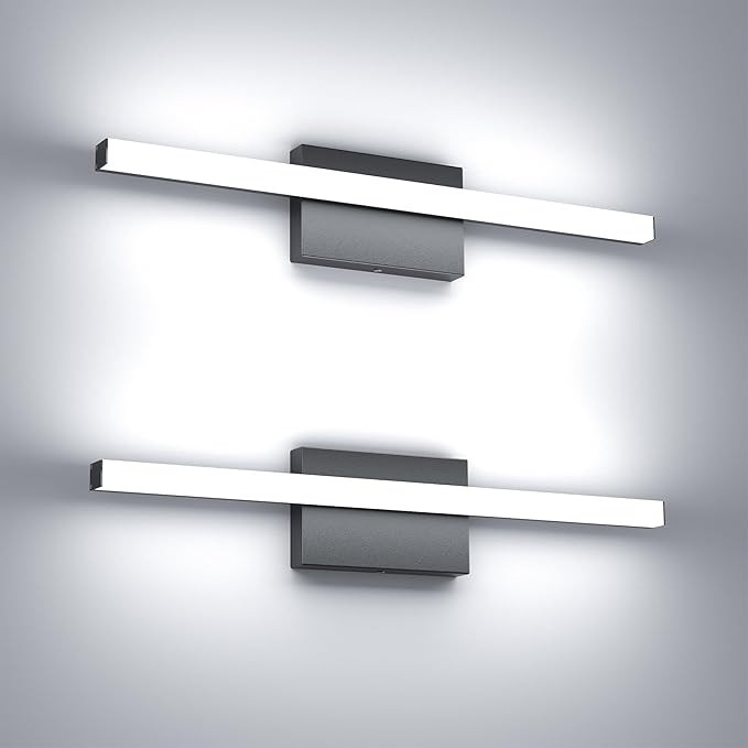 24Inch LED Bathroom Vanity Light Bar 5700K Dimmable Led Bathroom Light Over Mirror Modern Bath Wall Light Cool White ETL Certified 24W 2Pack