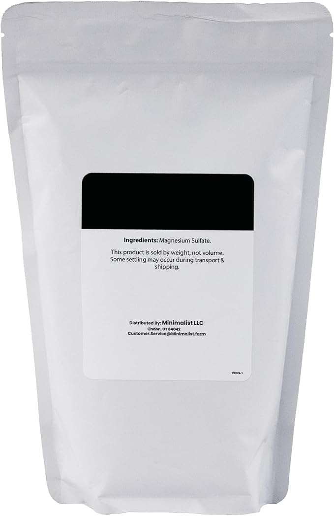 Minimalist Epsom Salt, Magnesium Sulfate, Ideal for Baths, Packaged for Convenience in a Refillable Bag (2 Pound)