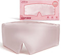 Silk Sleep Eye Mask for Side Sleeper Men Women, Eye Mask Sleeping 100% 22 Momme Pure Mulberry Silk for Night Sleep, Travel, Face-Hugging Padded Eye Cover for Sleeping with Adjustable Band-Pink
