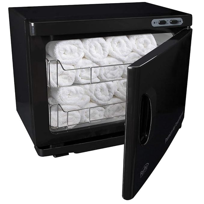 ForPro Professional Collection Premium Hot Towel Warmer, 23L Extra Large Capacity, Two Stainless Steel Racks, Black