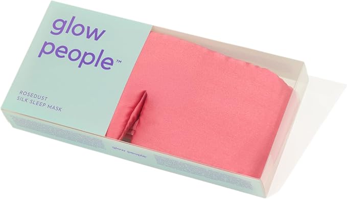 Glow People Silk Sleep Mask – 100% Mulberry Silk Eye Mask for Sleeping, Total Blackout, Cloud-Soft and Adjustable for Beauty Sleep and Travel - Rose Dust