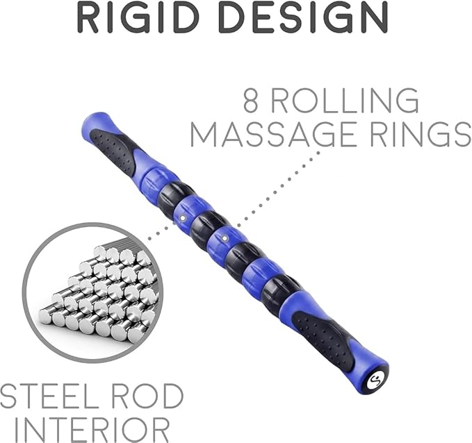 Body Back Buddy - USA Made - Massage Stick & Buddy Classic Bundle, Trigger Point Massage Tools, Neck and Back Massagers, Massage Cane, Muscle Knot Remover (Black)