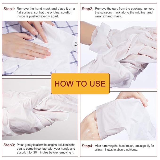 ZIXAOK 5 Pairs Hand Mask Gloves, Moisturizing & Repairing Treatment for Extra Dry & Rough Skin, Exfoliating Peeling Mask for Home Spa Care, Men & Women
