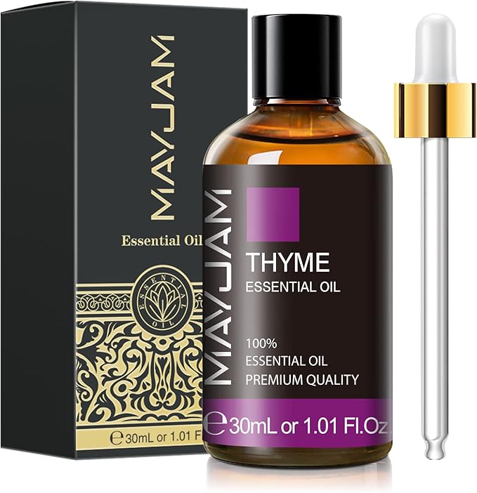MAYJAM Thyme Essential Oil 30ML, Pure Essential Oils for Massage, Diffusers, Thyme Oil for Soap Candle Making (1.01FL.OZ Bottle)