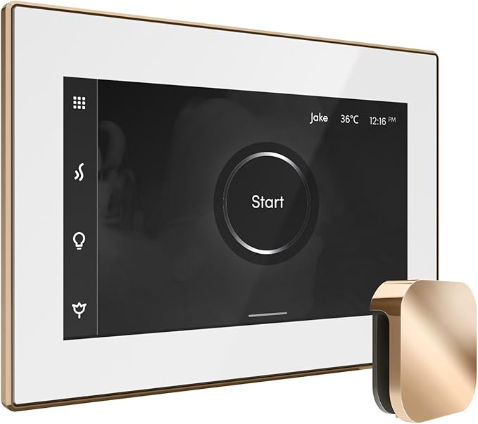 Mr Steam Bliss Max Steam Shower Ctrl Pkg w/iSteamX Control and Steamhead in White Brilliant Black