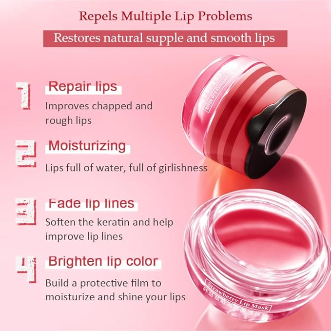 4PCS Bee Lip Balm Honey Pot, Vitamin E & Moisturizing Propolis Sleeping Lip Mask, Lip Balm Hydrating Prevention Dry and Crack Lip Scrubs Exfoliator Lip Wrinkle Care, Smoothing Dry Lip Care