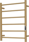 Heated Towel Racks for Bathroom, Wall Mounted Electric Towel Warmer Racks with Timer & Temperature Control, 6 Bar Stainless Steel Towel Heater for Bathroom, Brushed Gold, Plug-in
