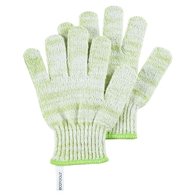 EcoTools Bath + Shower Gloves 6 Pack, Exfoliating Gloves Remove Dead Skin & Cleanse The Whole Body, Bath Gloves To Scrub & Hydrate, Self-Tanner Application Prep, Cruelty Free, (12 Gloves Total)