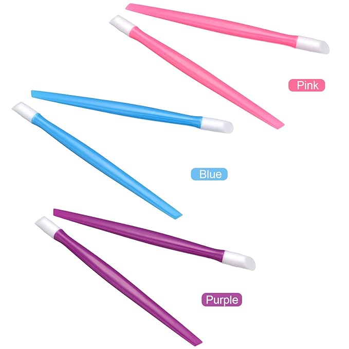 BBTO 30 Pcs Rubber Cuticle Pusher Silicone Cuticle Pusher Small Plastic Handle Tipped Sticks Mini Nail Cleaner Colored Nail Art Tool for Men and Women(Bright Colors)