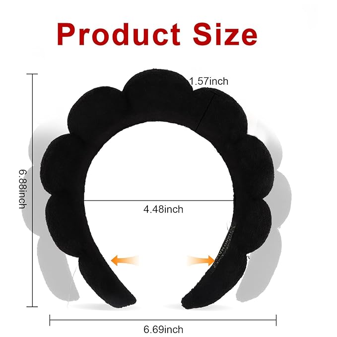 WHAVEL 3 Pack Spa Headband Skincare Headbands, Soft Hair Band for Washing Face, Makeup, Facial, Skin Care (Leopard, Brown, Black)