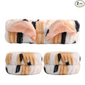 PERFECTSIGHT 2 Pack Cute Animal Headbands for Makeup Wash Shower Adjustable Elastic Hair Band for Girls and Women (Leopard Cat Ear)