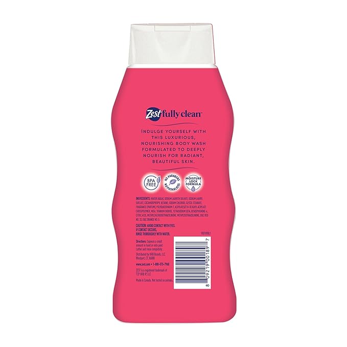 Zest Body Wash - Infused with Wild Cherry and Vanilla - Hydrating Body Soap - Suitable for All Skin Types - Wild Cherry and Vanilla - 20 oz