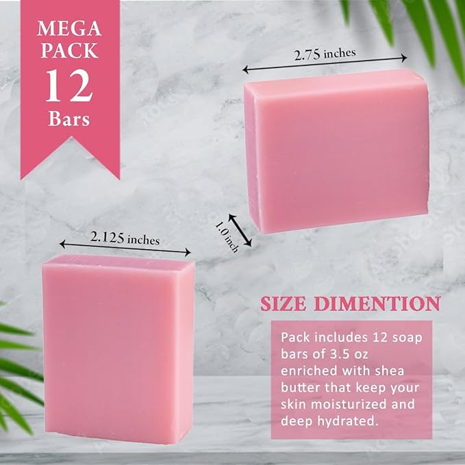 Simple Scents Australia Garden Rose Scented Natural Soap Bars (5 Bars), 3.5oz Moisturizing French Triple Milled Soap Bars Enriched with Shea Butter - Pure Plant Oil Bath & Body