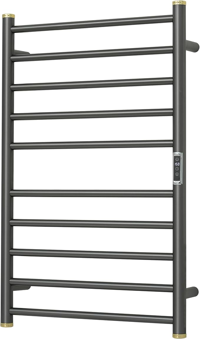 Electric Towel Warmer Rack,Heating Towel Warmer,Timer & Temperature Control,Wall-Mounted Plug-in for Bathroom,Brushed Gungrey,Stainless Steel,10-Bar(31.5x20.08x4.41in)