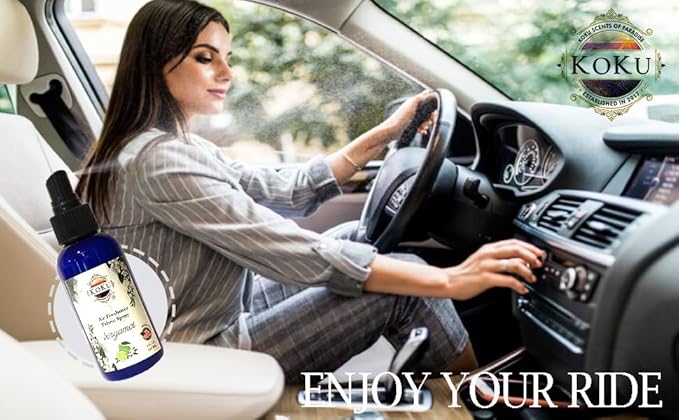 Bergamot Air Freshener - Room Spray - Odor Eliminator - Deodorizer - Car Air Freshener - Home Spray - Linen Spray - Fabric Refresher - Non-Toxic - Alcohol Free - Made in USA (4 Oz)