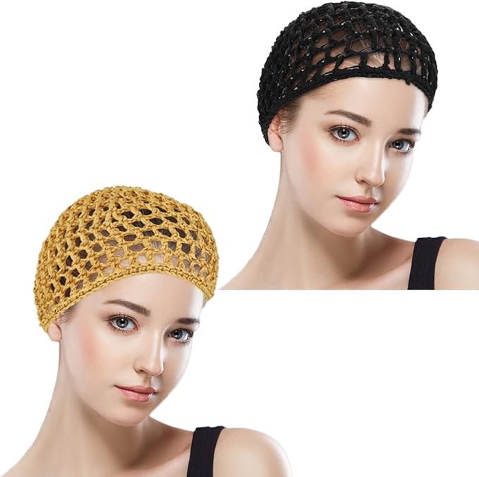 WLLHYF Wig Cap Thick Long Hair Caps Adjustable Net Mesh Braided Weaving Making Crochet Sew Weave Fishnet Grip Headband