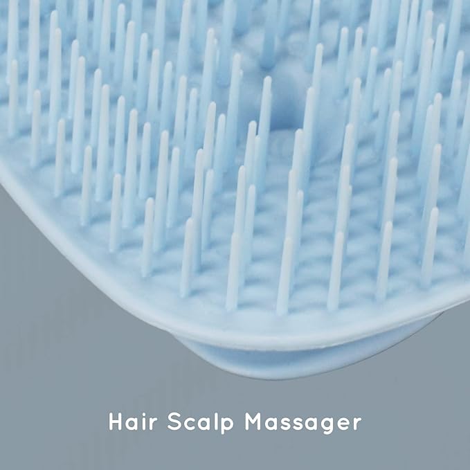 ecoed Scalp Massager Shampoo Brush, Scalp Scrubber & Exfoliator for Dandruff Removal, Wet & Dry Dandruff Comb and Detangler for Men and Women, Suitable for Short Medium Hair (Blue)