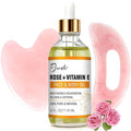 Pjordo Vitamin E Rose Oil & Gua Sha Massage Tools Set, Gua Sha Oil for Face & Body, Organic Vitamin E Oil for Moisturizing and Hydrating, Anti Aging, Self Skin Care Gifts for Her Women