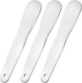 Pndeyo 3pcs Mini Stainless Steel Makeup Spatula, 3.35x0.69in Reusable Cosmetic Cream Spatulas Spoon, Silver Facial Skincare Scoop Applicator Massage Beauty Tools for Mixing and Sampling Face Eye Cream