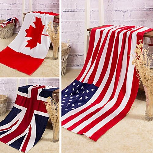 FakeFace 30"x60"Oversized Skin-Friendly Soft High Absorbent Cotton US, UK, CA Flag Pattern Swimming Pool Beach Sauna Towel Collection Home Travel Business Hotel Bath Wrap Shawl Blanket-Canada Flag