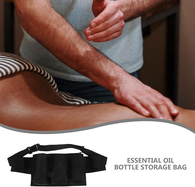 FOMIYES Essential Oil Waist Bag Portable Masseur Fanny Pack Multi-Function Massage Bottle Storage Pouch Lightweight Oxford Cloth Organizer for Spa Therapy
