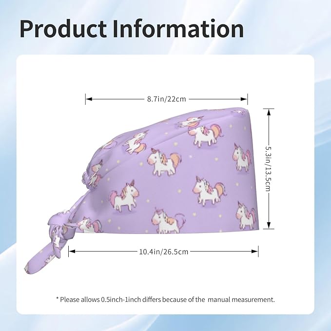 Alligator Ice Cream Working Cap, Scrub Cap with Sweatband, Adjustable Tie Back Hat Breathable Headgear for Women/Men