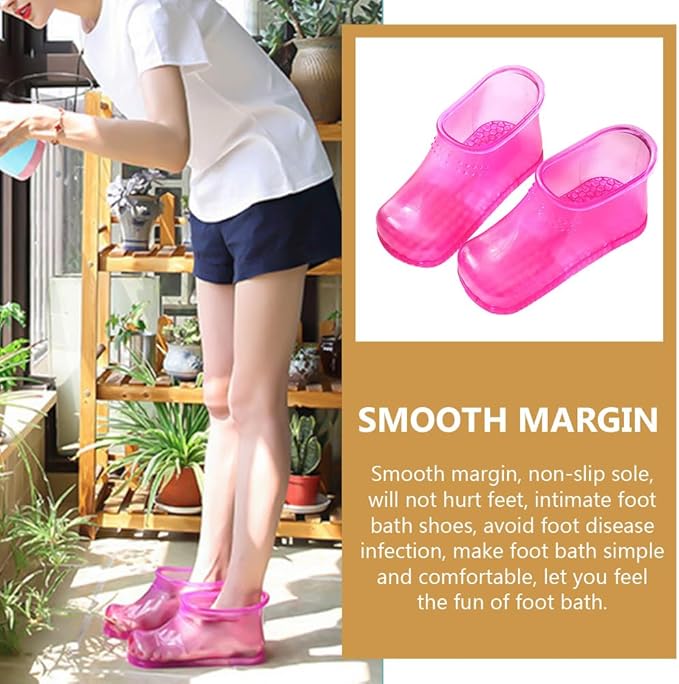 Beavorty Foot Soaker Portable Feet Soaking Tub Leakproof ＆ Wearable Foot Soaking Shoes Plastic Foot Bath Tub Bath Massager Basin Pedicure Feet Spa Shoes for Pedicure Foot Spa
