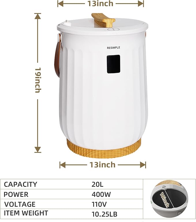 Hot Towel Warmer for Bathroom Luxury Bucket Towel Heater, 20L Large Capacity Spa Blankets Warmers, Safety Lock Design, 5 Fragrance Discs, Auto Shut Off, Fit up to Two 40"X70" Oversized Towels -Black